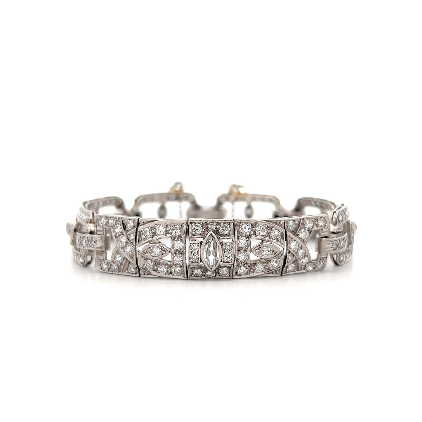 3.75 Antique Art Deco Diamond Bracelet Platinum