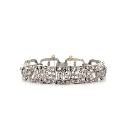 3.75 Antique Art Deco Diamond Bracelet Platinum