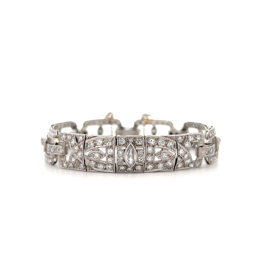 3.75 Antique Art Deco Diamond Bracelet Platinum