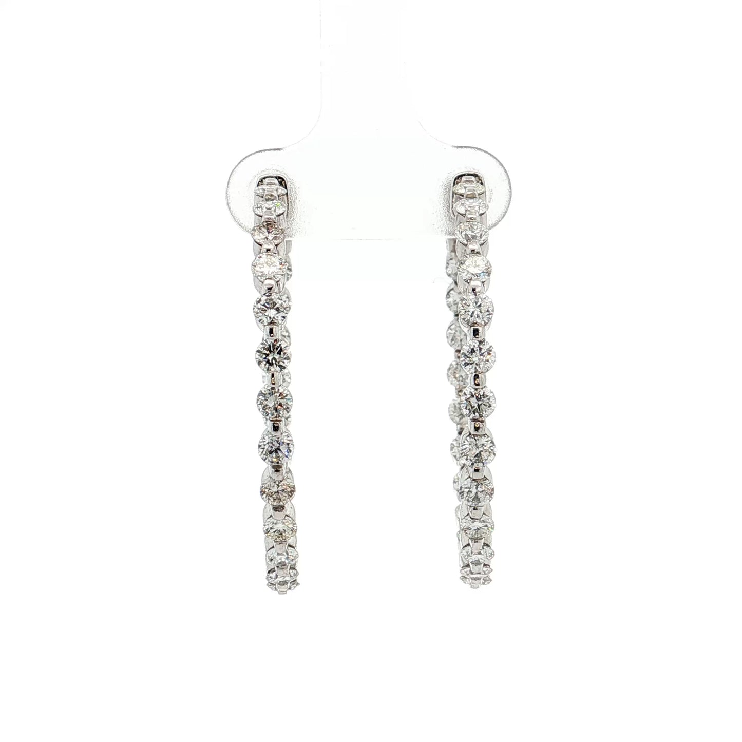 3.75 Inside-Out Diamond Hoop Earrings 14k White Gold