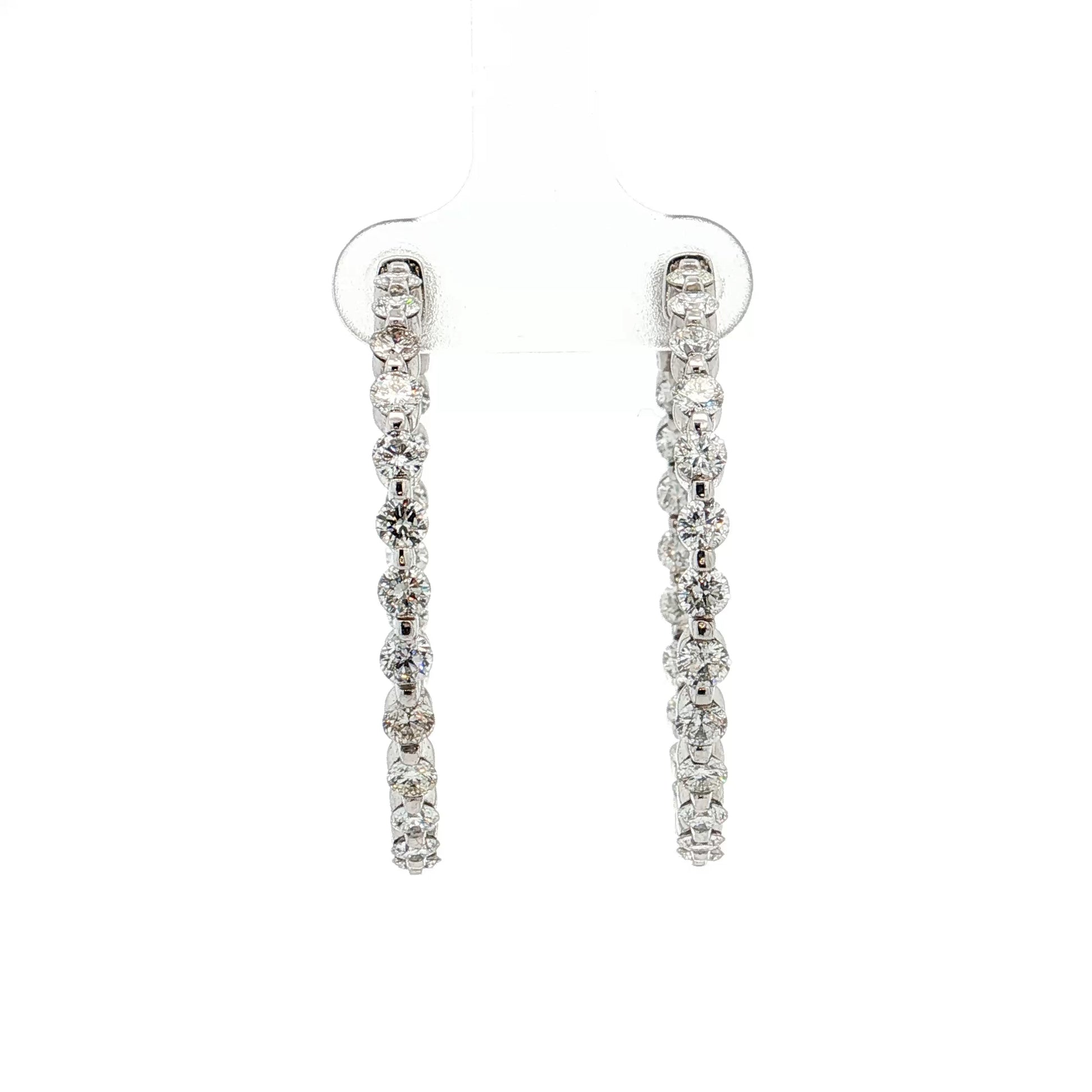 3.75 Inside-Out Diamond Hoop Earrings 14k White Gold