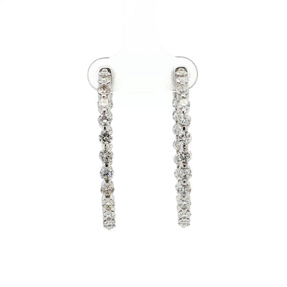 3.75 Inside-Out Diamond Hoop Earrings 14k White Gold