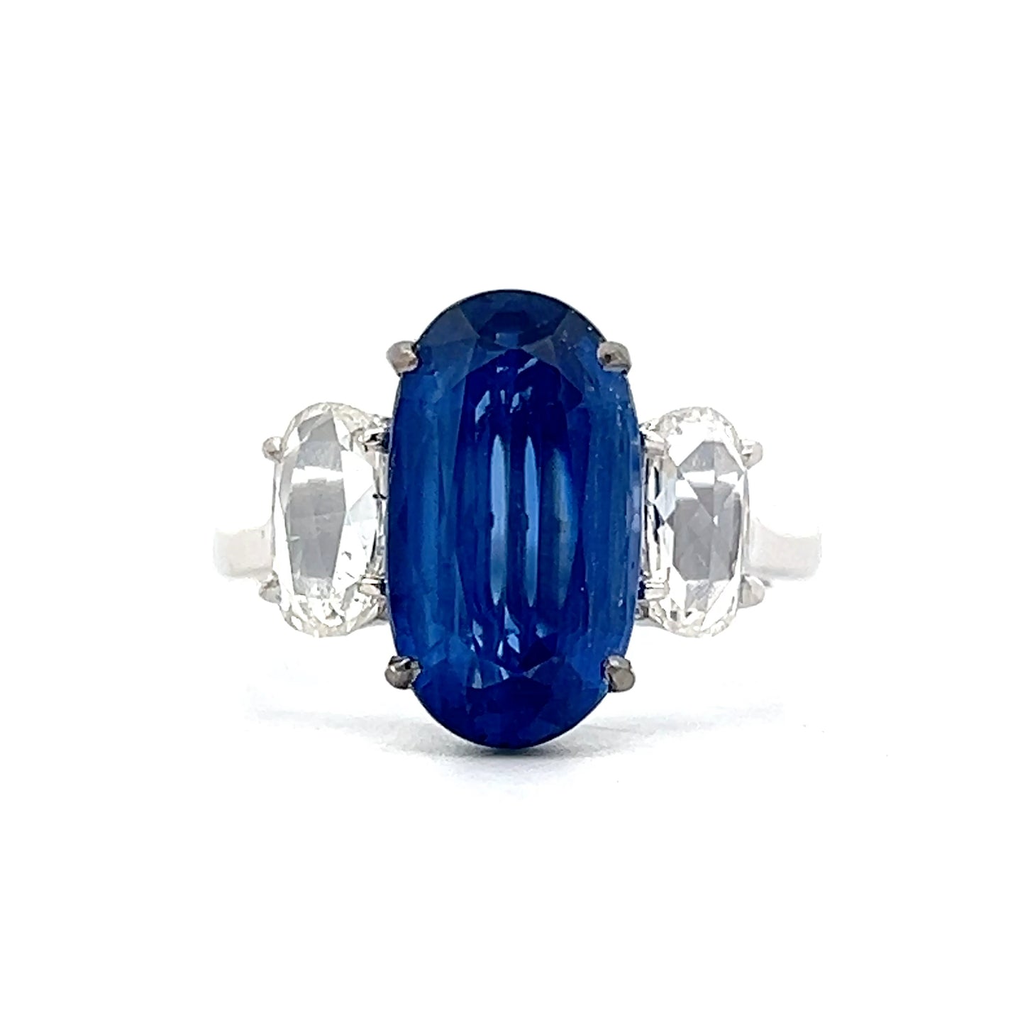 3.75 Oval Cut Tanzanite & Diamond Ring in 18k