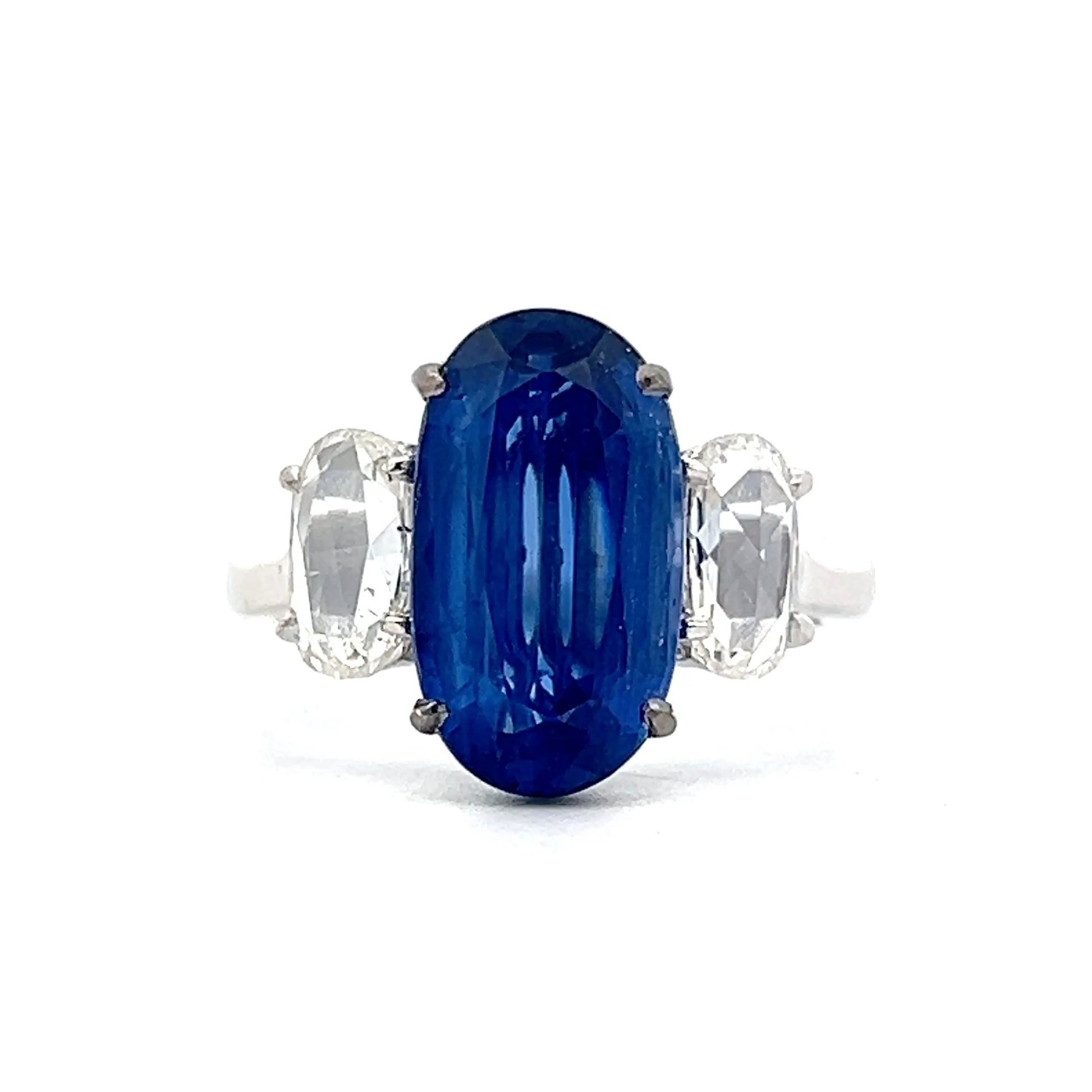 3.75 Oval Cut Tanzanite & Diamond Ring in 18k