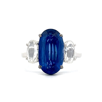 3.75 Oval Cut Tanzanite & Diamond Ring in 18k