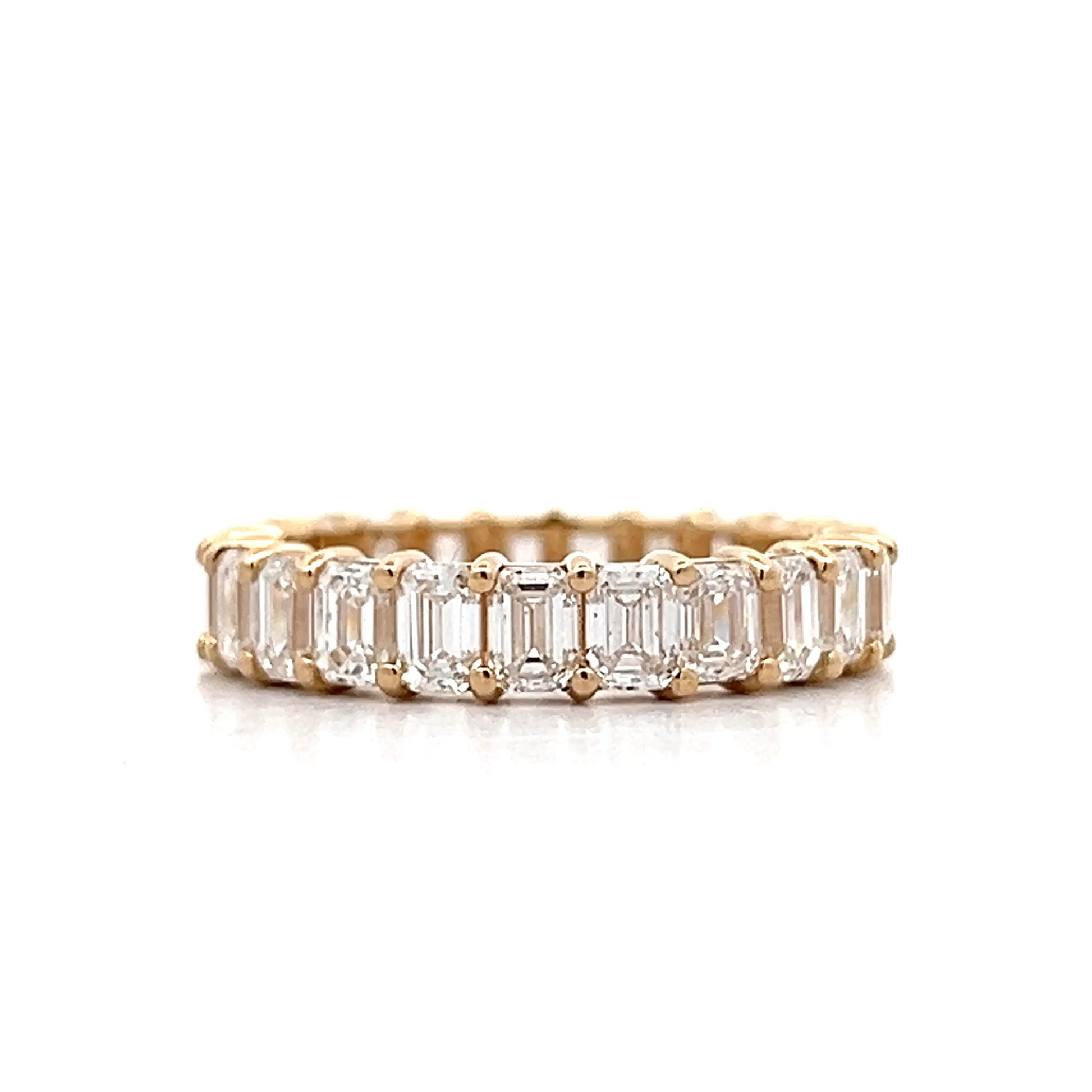 3.76 Emerald Cut Diamond Eternity Band in 14k