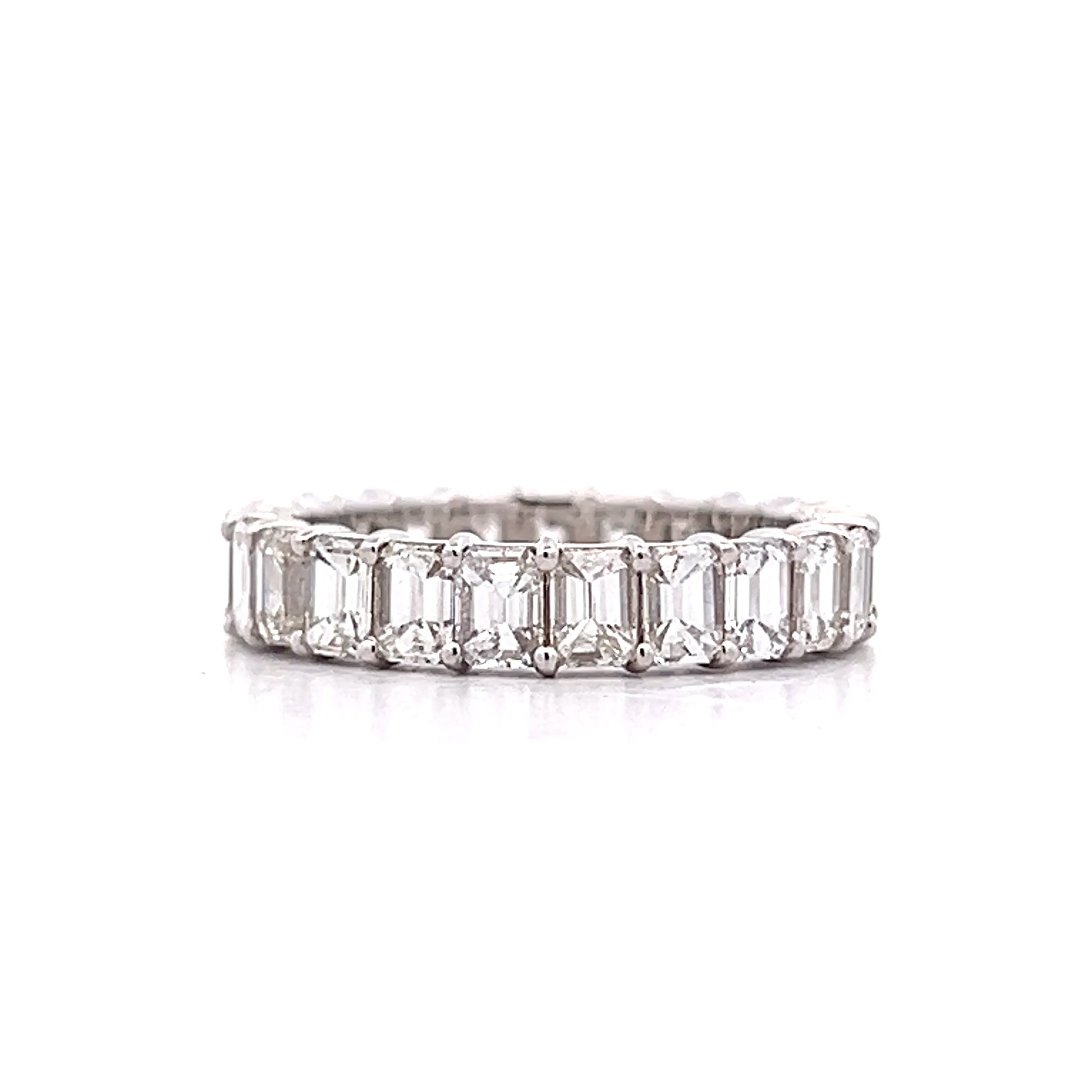 3.79 Emerald Cut Diamond Eternity Band in 18k