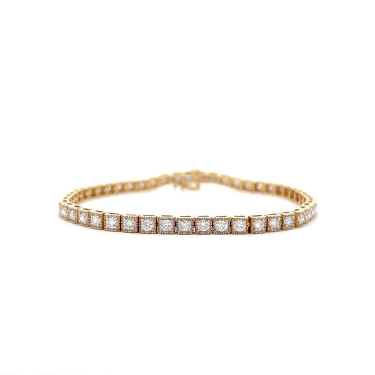 3.92 Brilliant Diamond Bracelet in 14k Yellow Gold