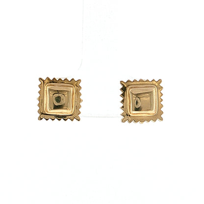 3.9ct Ravioli Stud Earrings 14k Yellow Gold