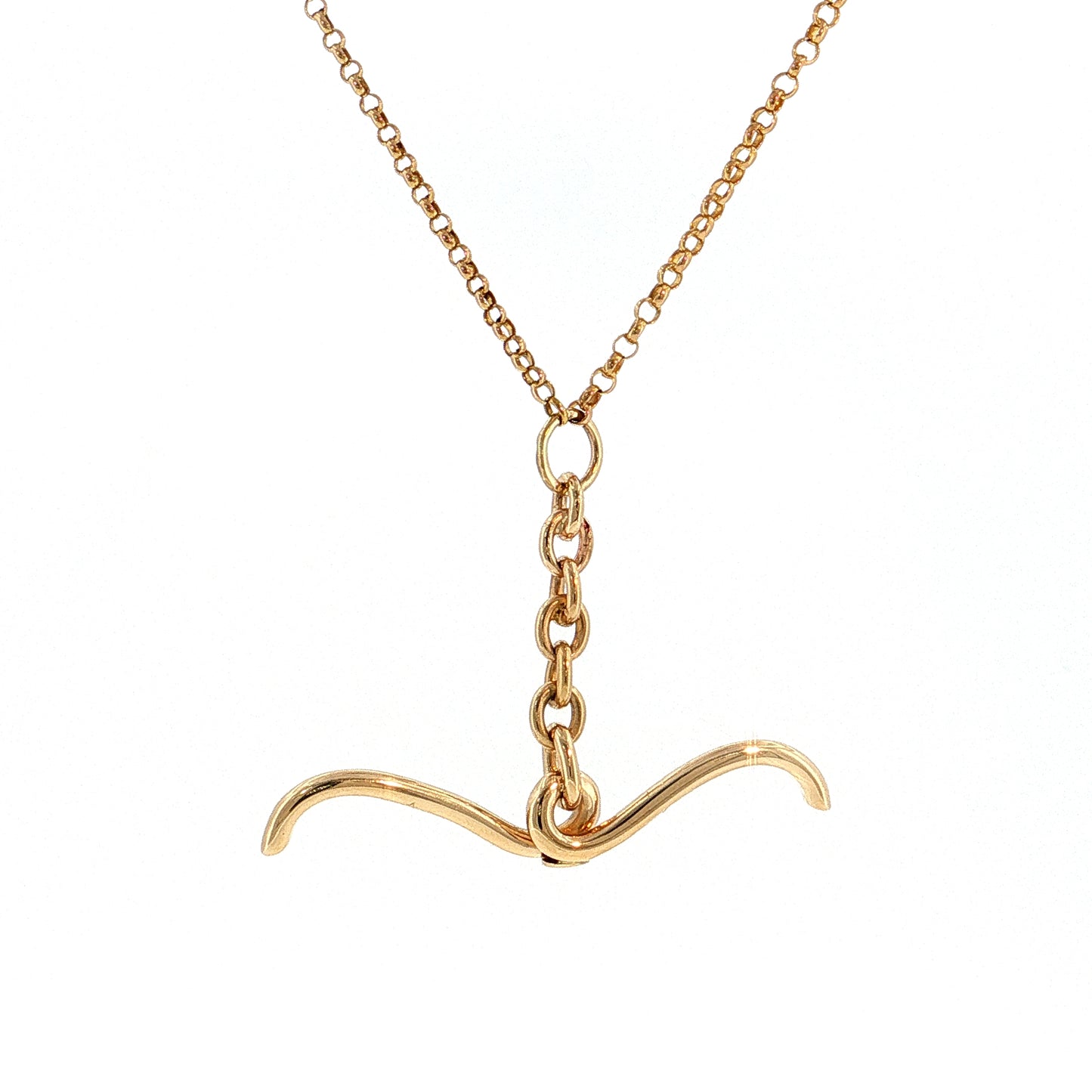 31 Inch Antique Victorian Rolo Chain Necklace 14k Yellow Gold