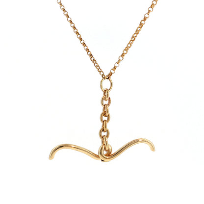 31 Inch Antique Victorian Rolo Chain Necklace 14k Yellow Gold