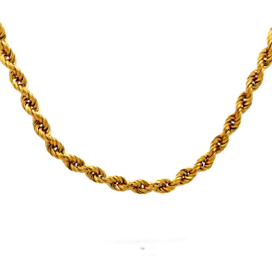 31 Inch Mens Rope Chain Necklace in 14k & 18k Gold