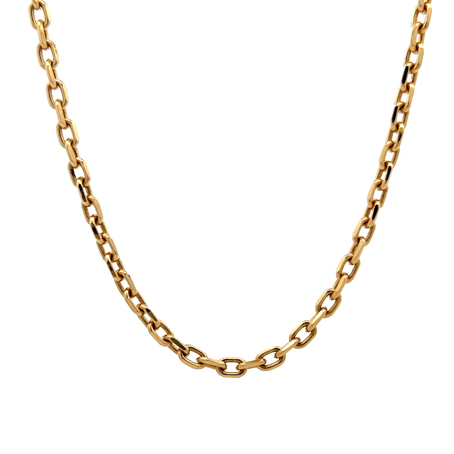 31 Inch Oval Curb Link Necklace in 18k Yellow Gold