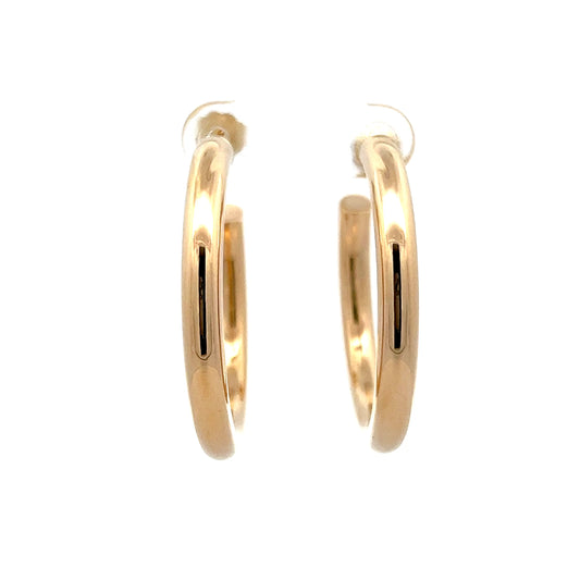 35mm Tube Hoop Earrings in 14k Yellow Gold
