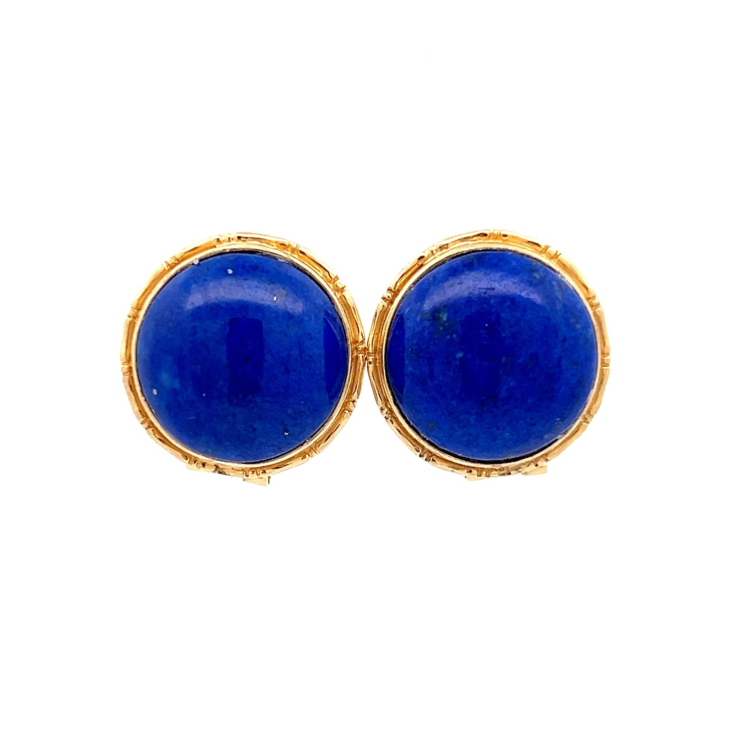 37.80 Lapis Cabochon Stud Earrings in 14k