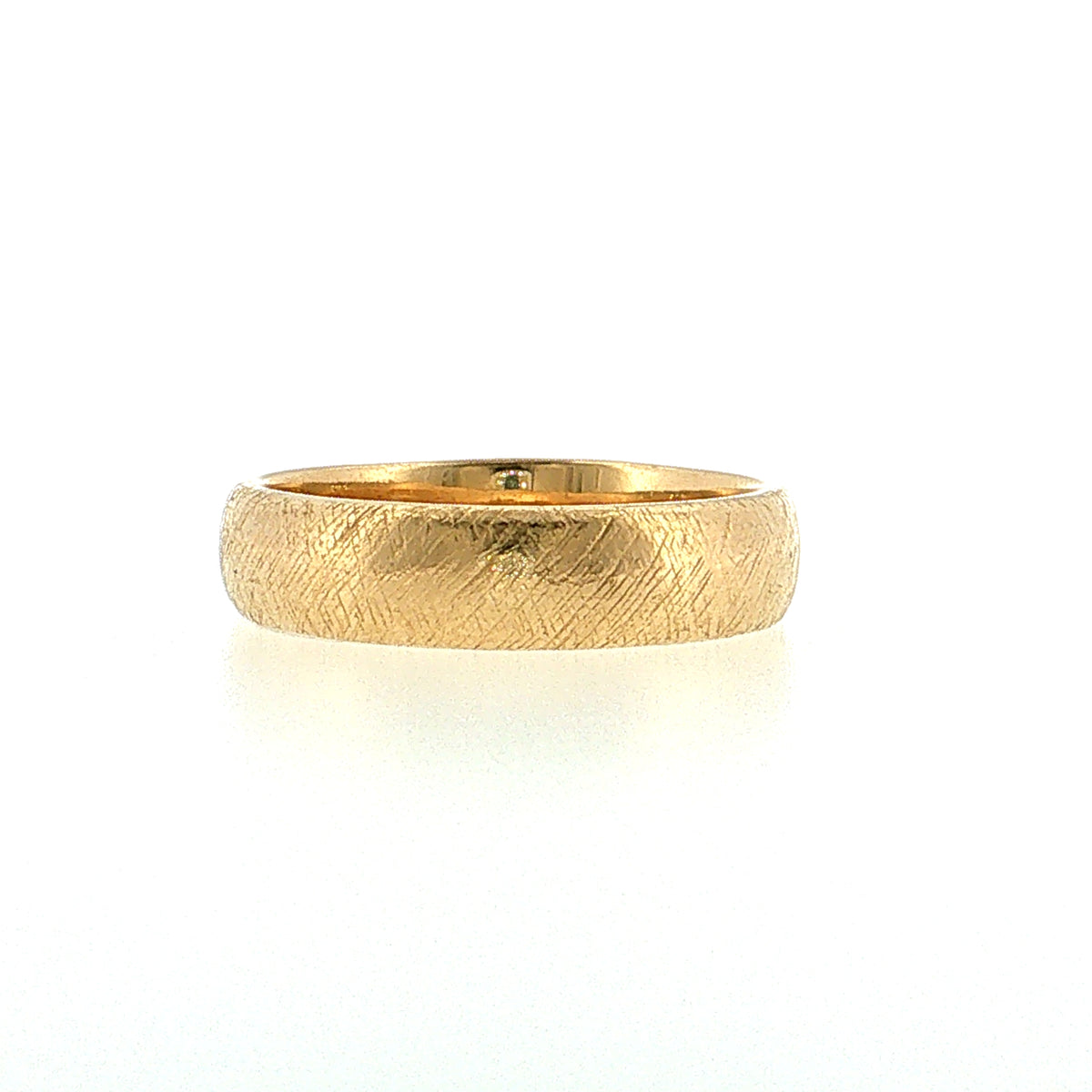 Men's Ice Finish Wedding Band 14k Yellow Gold