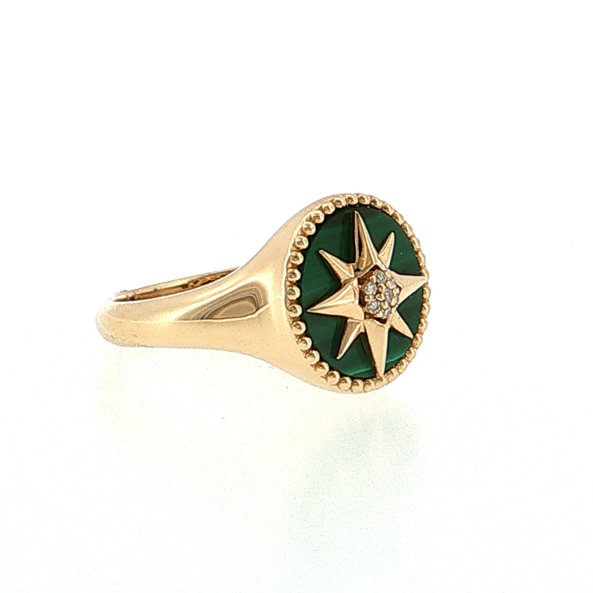 Effy Malachite Diamond Compass Cocktail Ring 14k