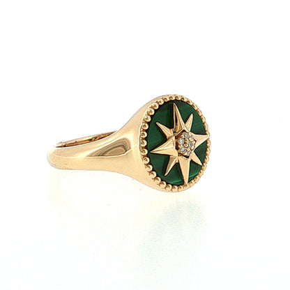 Effy Malachite Diamond Compass Cocktail Ring 14k