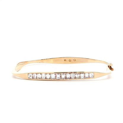 3 Carat Diamond Bangle Bracelet 18k Yellow Gold