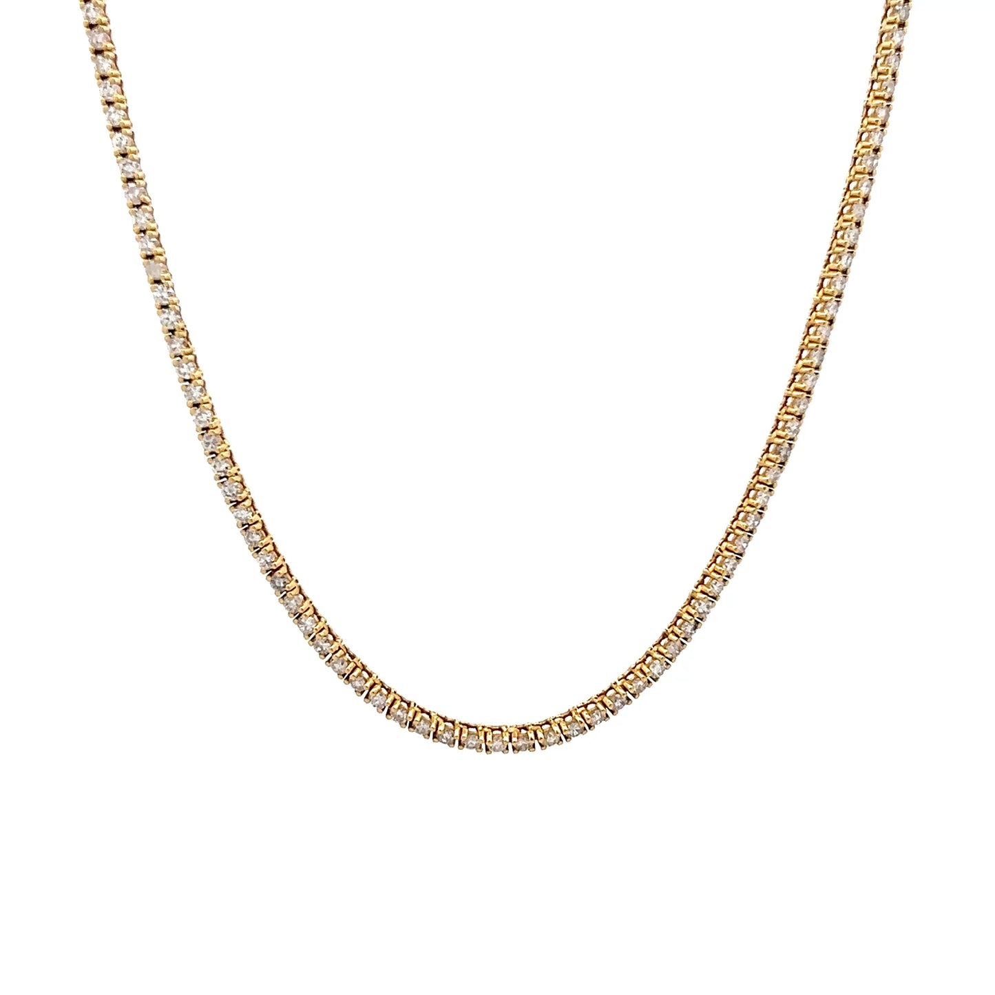 3 Carat Diamond Tennis Necklace in 18k Yellow Gold