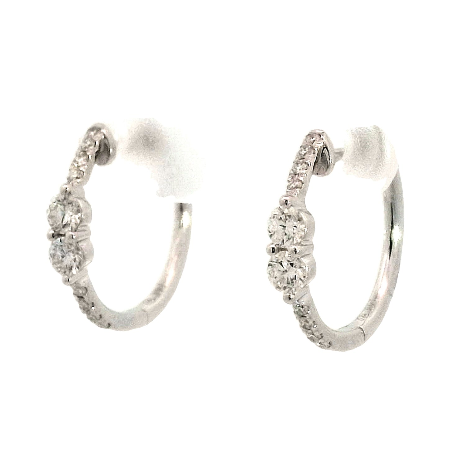 .40 Round Diamond Hoop Earrings in 14k White Gold