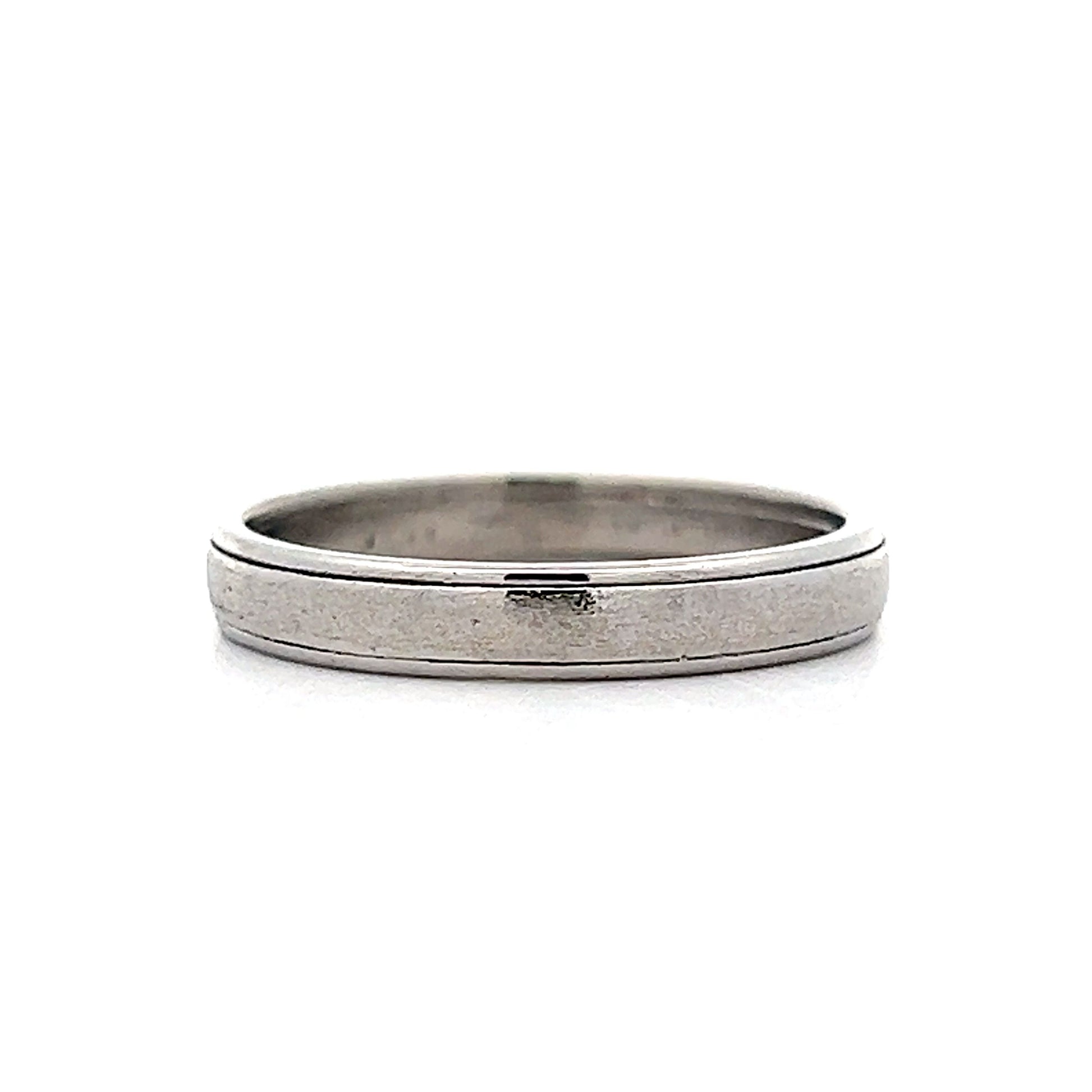 3mm 1950s Brushed Wedding Band in Platinum