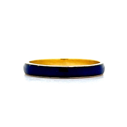 3mm Blue Enamel Stacking Band in 14k Yellow Gold