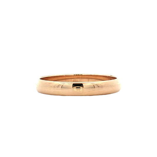 3mm Classic Half Round Wedding Band 14k Yellow Gold