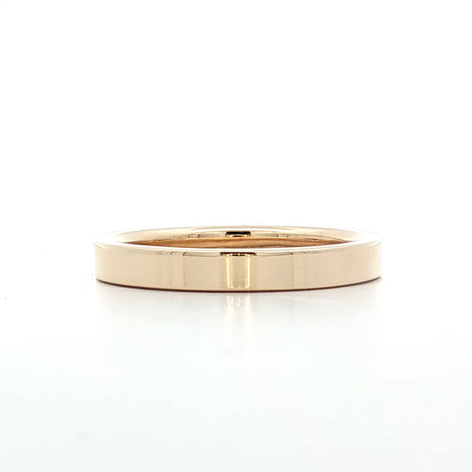 3mm Flat Edge Wedding Band in 14k Yellow Gold