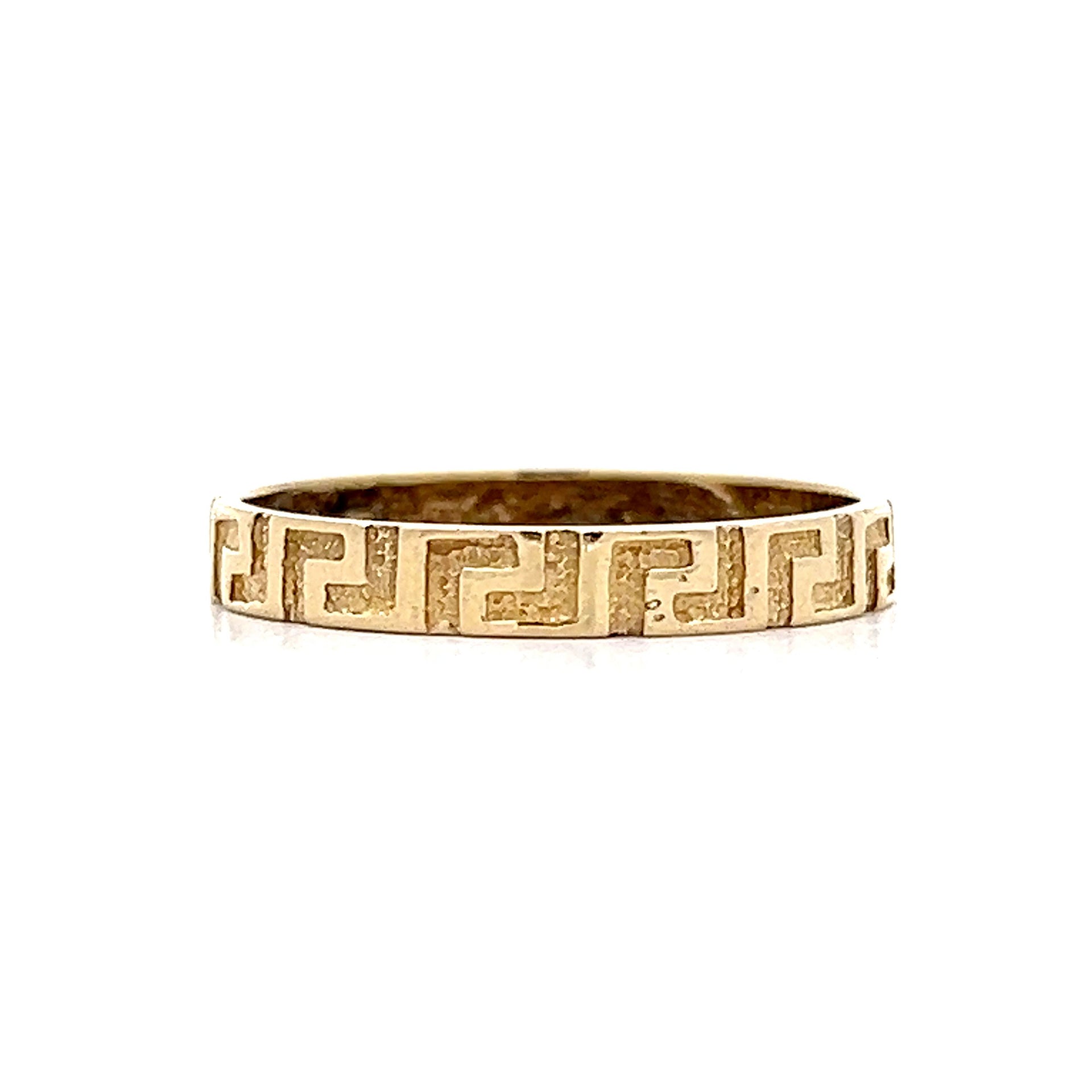 3mm Greek Key Wedding Band in 14k Yellow Gold – Filigree Jewelers