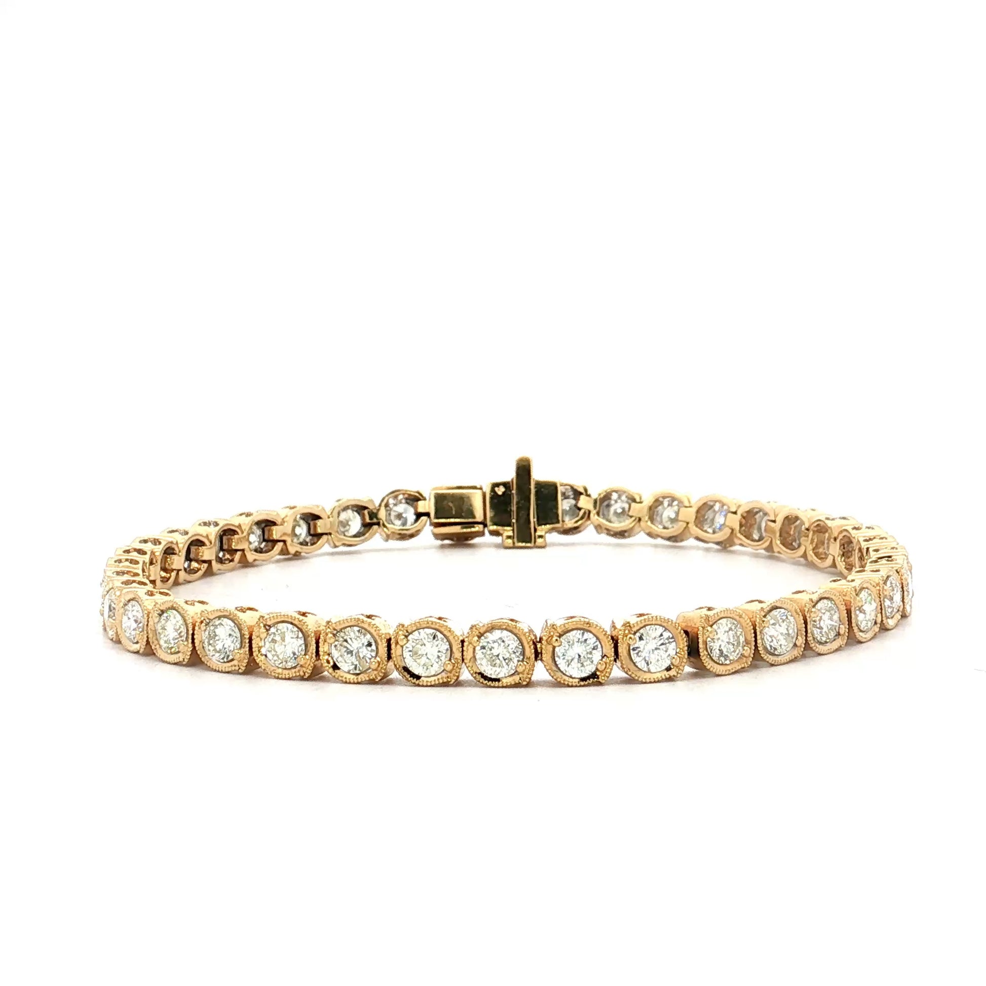 4.00 Carat Diamond Tennis Bracelet 18k Yellow Gold