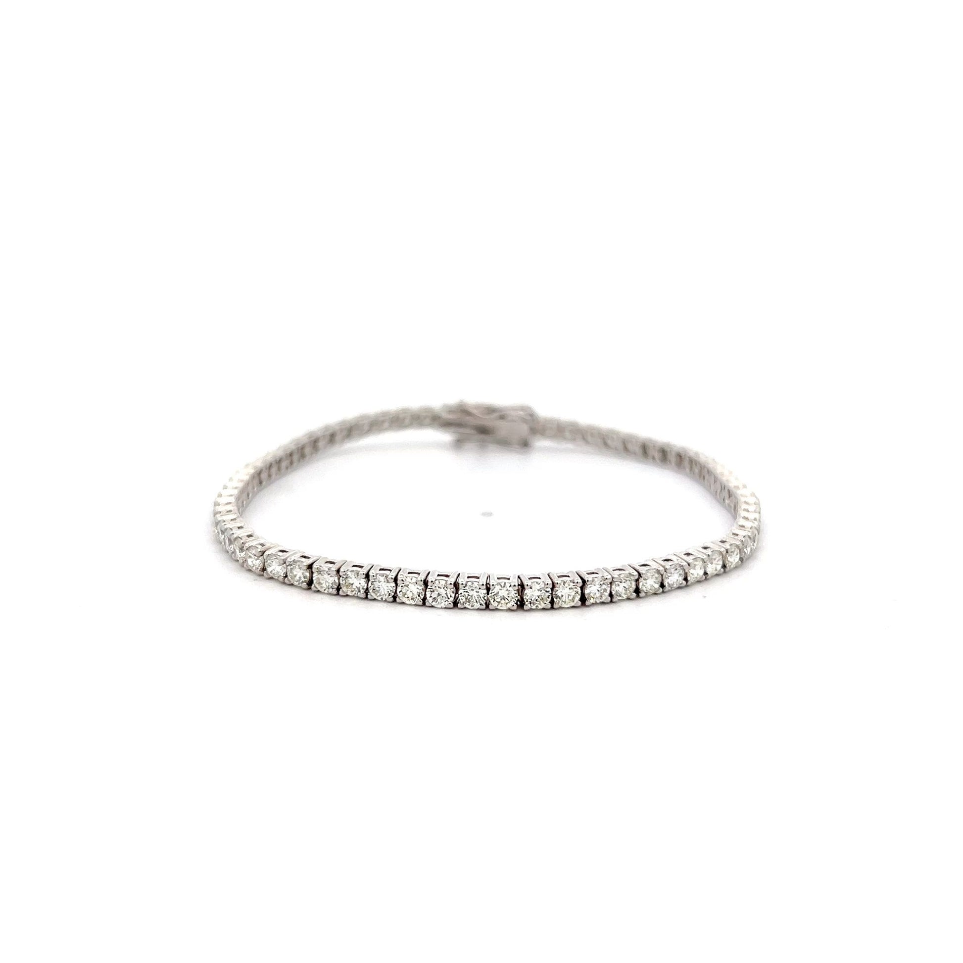 4.01 Round Brilliant Diamond Tennis Bracelet in 14k