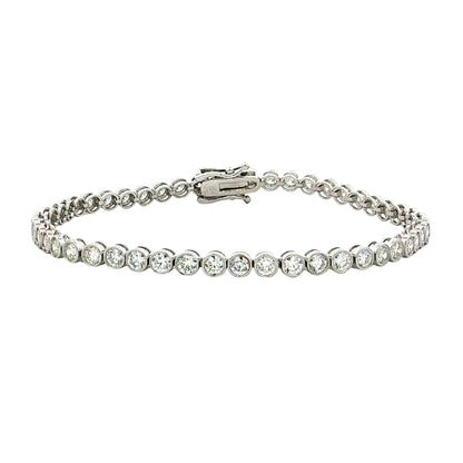 4.02 Round Brilliant Diamond Tennis Bracelet 14k