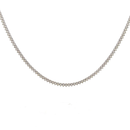 4.04 Diamond Tennis Necklace in 14k White Gold