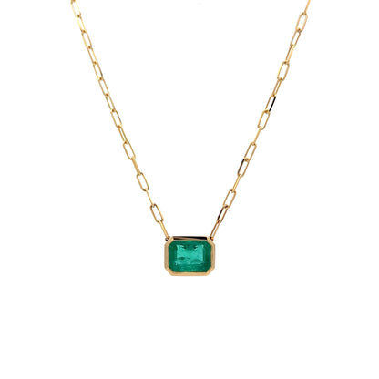 4.12 Emerald Cut Emerald in 14k Yellow Gold