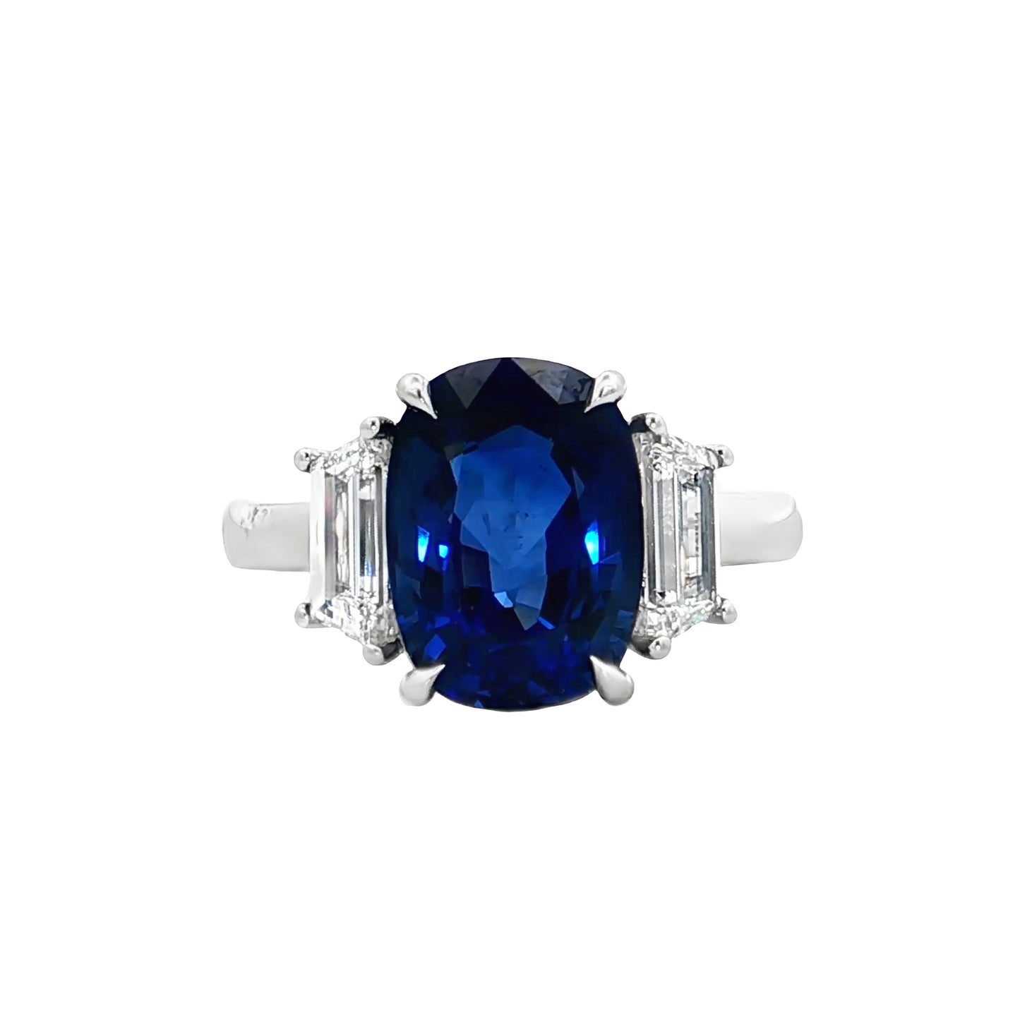 4.15 Cushion Sapphire & Diamond Engagement Ring 18k