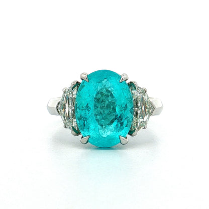4.24 Paraiba Tourmaline & Diamond Ring Platinum