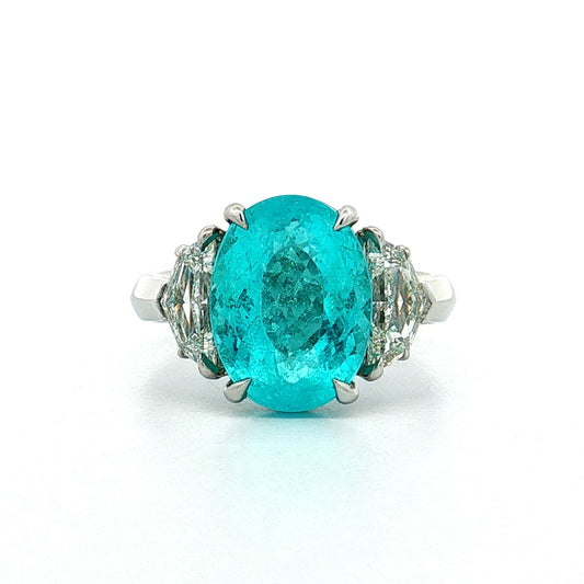 4.24 Paraiba Tourmaline & Diamond Ring Platinum