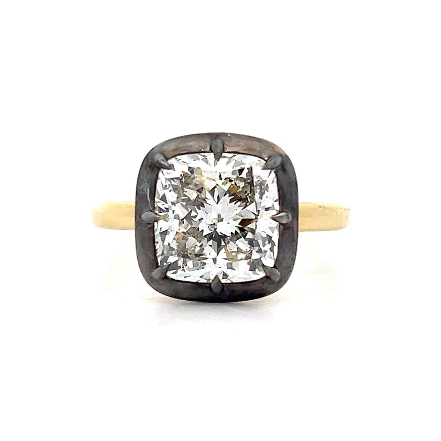 4.32 Cushion Cut Diamond Engagement Ring in 18k