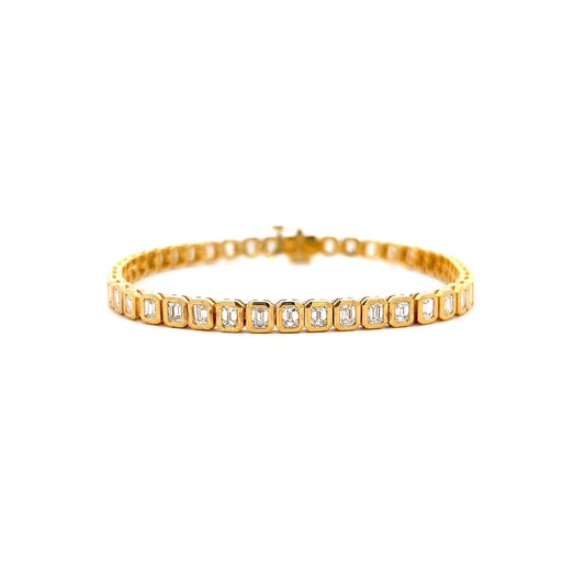 4.50 Emerald Cut Diamond Tennis Bracelet in 14k