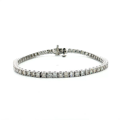 4.65 Round Diamond Tennis Bracelet 14k White Gold