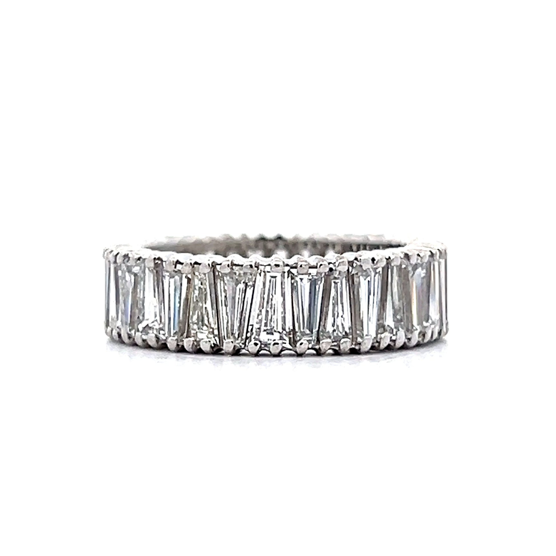 4.80 Tapered Baguette Eternity Band in Platinum