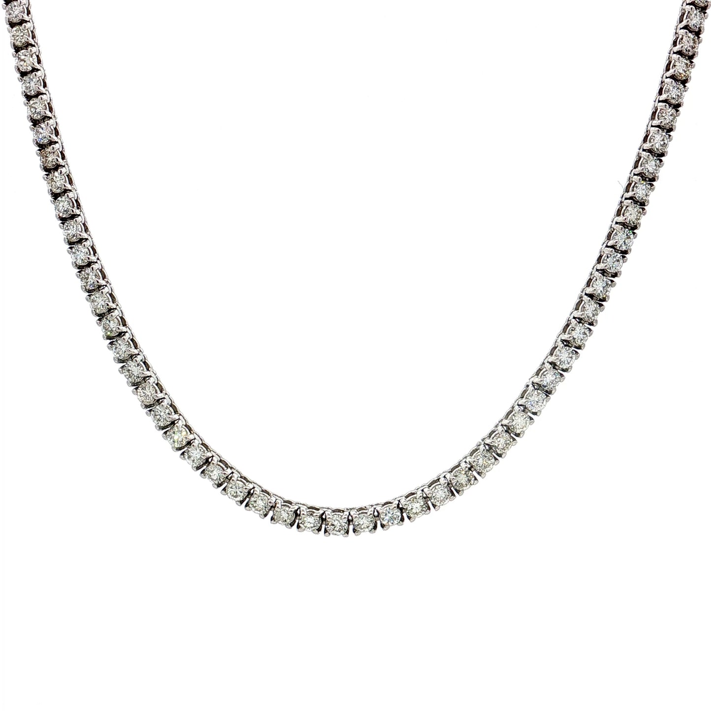 4.87 Diamond Tennis Necklace 14k White Gold