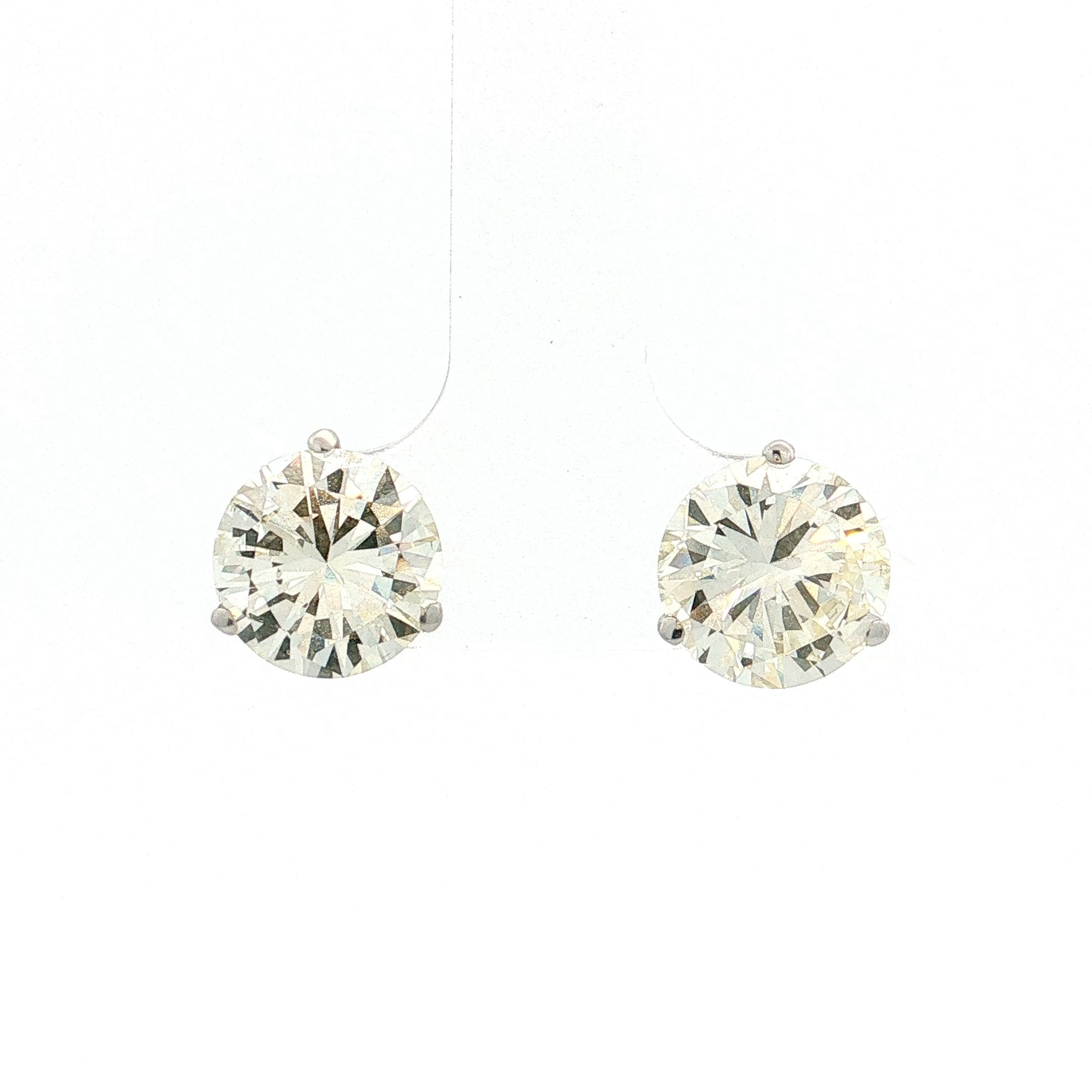 4.89 Diamond Stud Earrings 14k White Gold