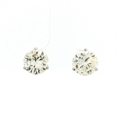 4.89 Diamond Stud Earrings 14k White Gold