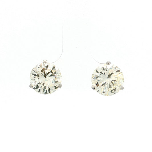 4.89 Diamond Stud Earrings 14k White Gold