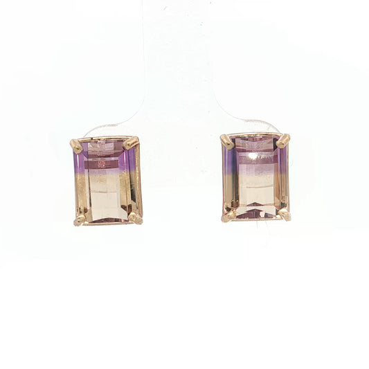 4.96 Ametrine Stud Earrings in 14k Rose Gold