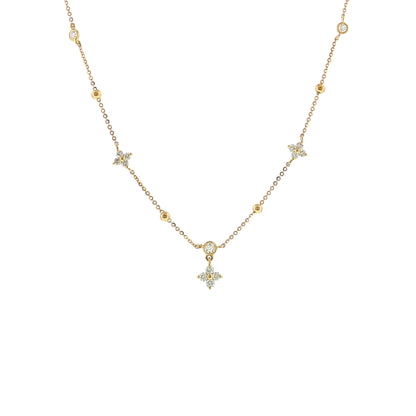 .41 Diamond Station Necklace 18k Yellow Gold