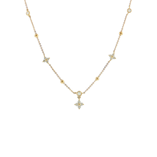 .41 Diamond Station Necklace 18k Yellow Gold