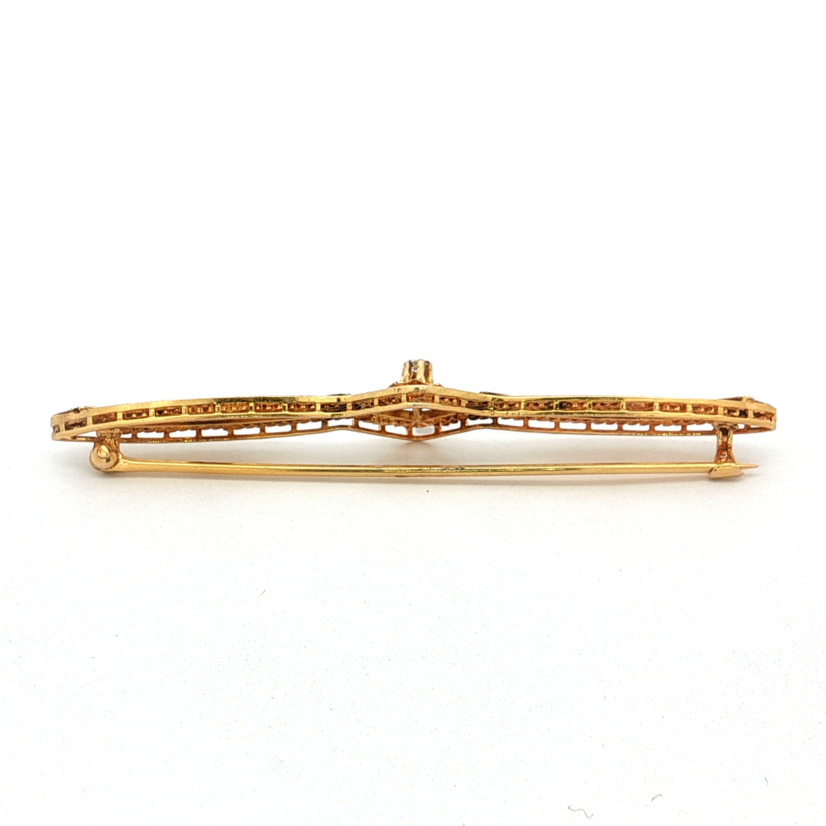 Art Deco Diamond Pilot Pin 14k Yellow Gold